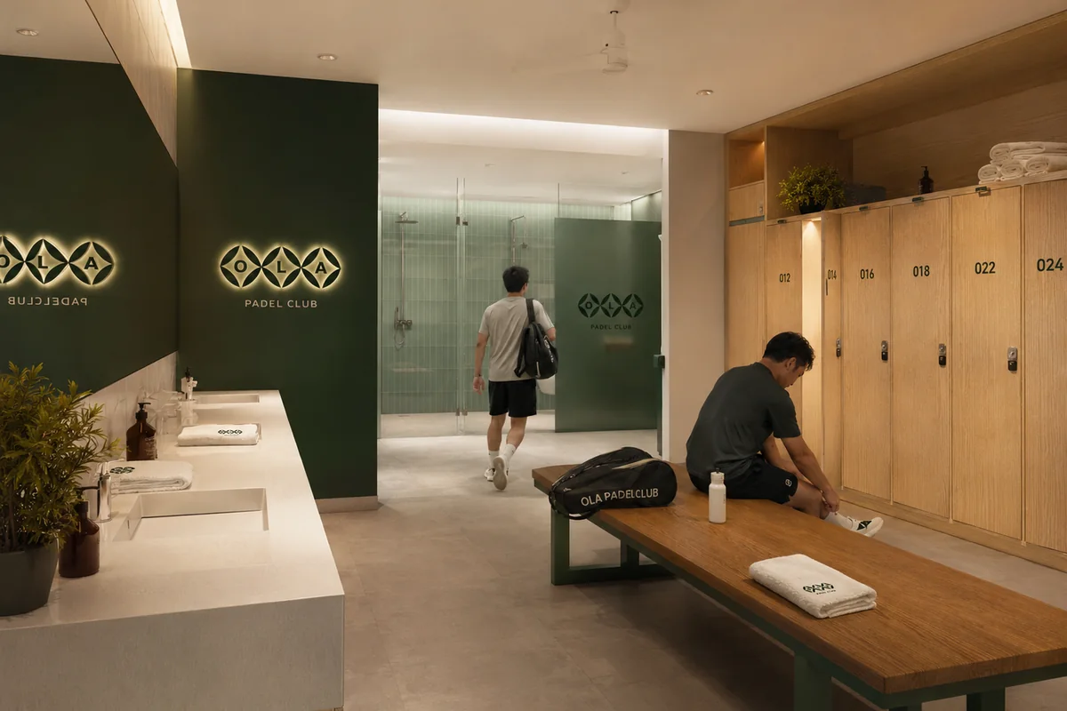 OLA shower and changing lifestyle visual.