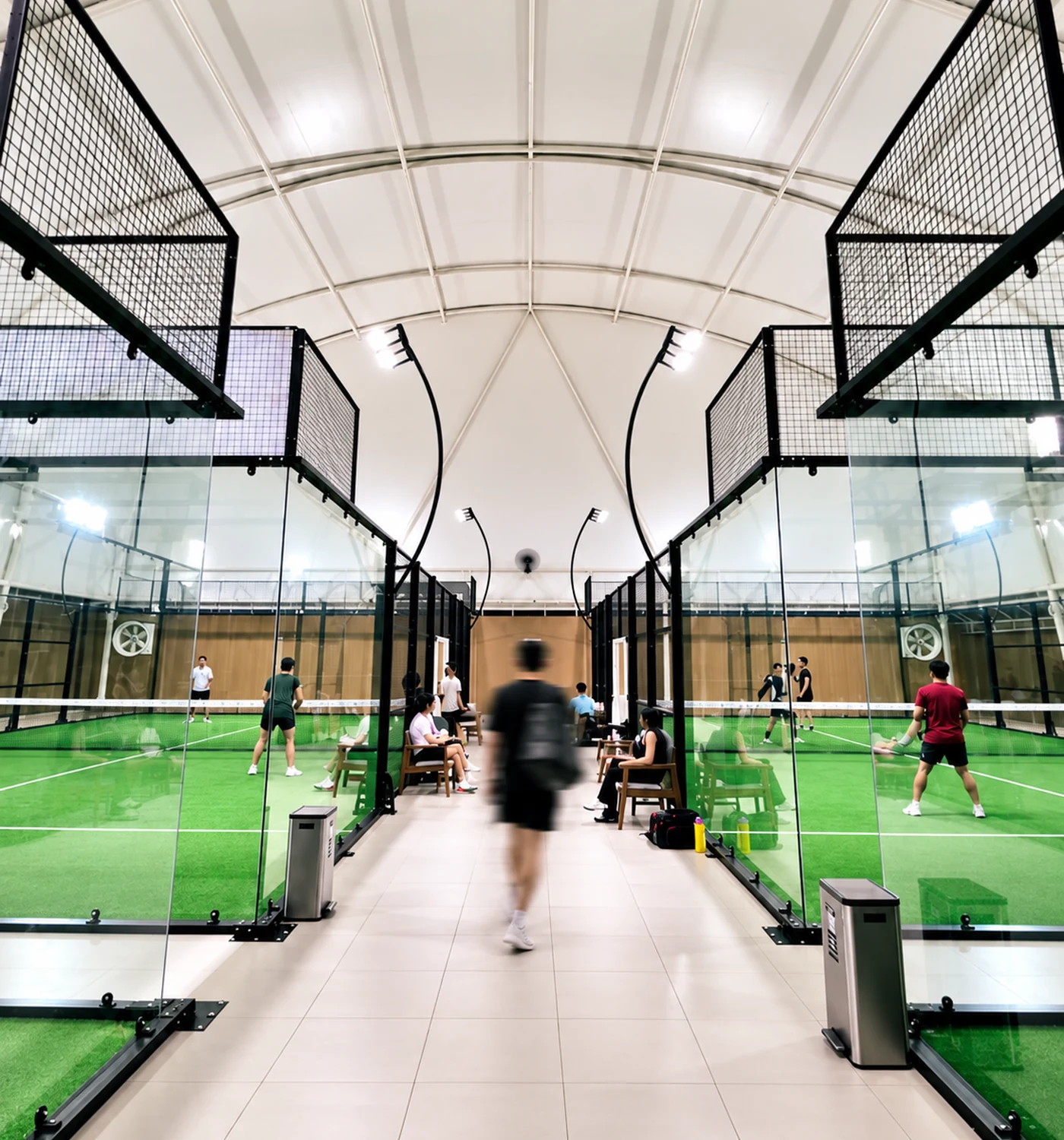 OLA indoor court corridor and club atmosphere.